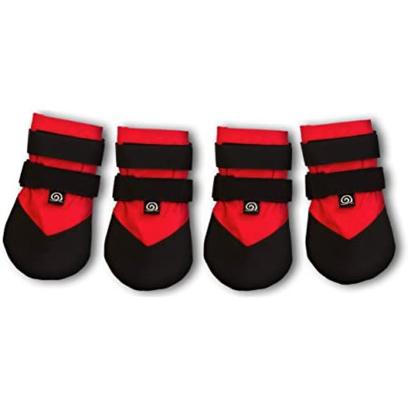 Ultra Paws Durable Dog Boots Paw Protector red black 8 size Large NEW - Picture 2 of 6